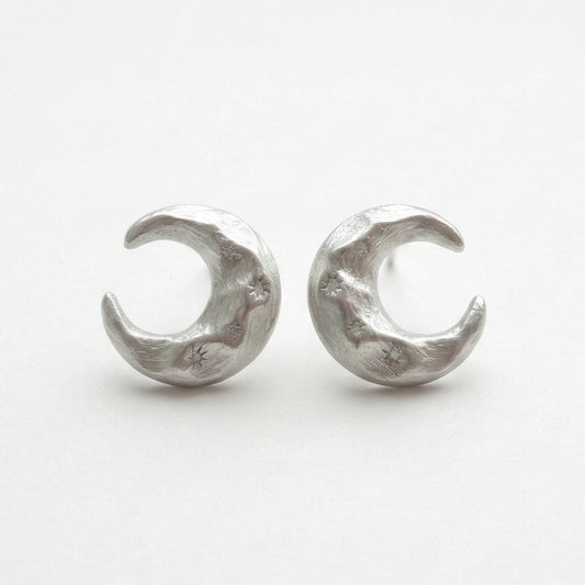 Celestial Crescent Moon & Star Studs